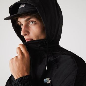 Lacoste CONCEPTS Collaboration Lightweight Zip-Up Jacket - Bunda Pánské Černé | CZ-ZcQk8L